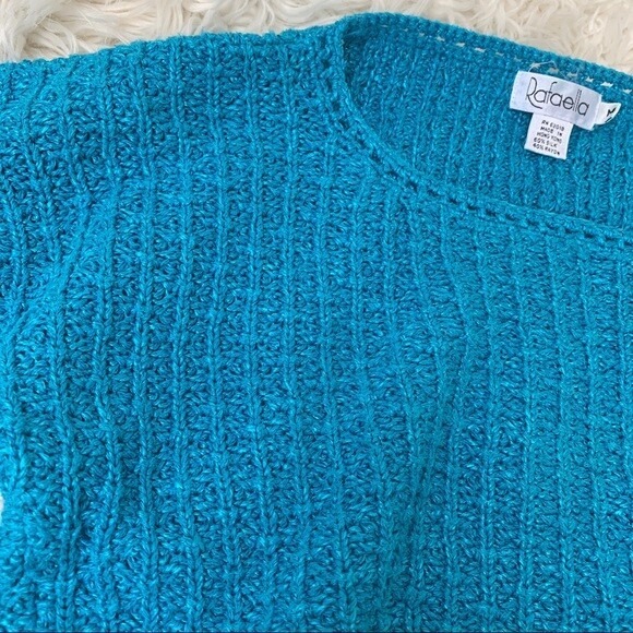 Vintage RAFAELLA 90's 2000's blue knit sweater vest size Medium Shirt Sleeve - Picture 9 of 9